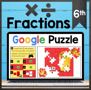 Preview of TEKS 6.3E ✩ Multiply & Divide Fractions ✩ Google Sheets Puzzle Activity