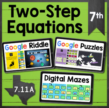 Preview of TEKS 7.11A ✩ Model & Solve Two-Step Equations ✩ Google Sheets Activity BUNDLE