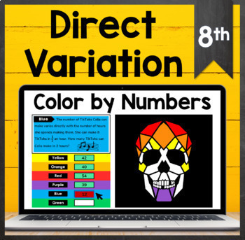 Preview of TEKS 8.5E ✩ FREE ✩ Direct Variation ✩ Google Sheets Coloring Activity