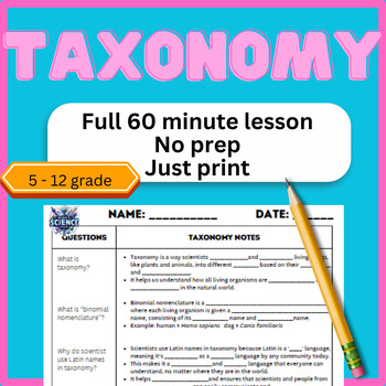 Preview of TEKS 8A Taxonomy 60 min Lesson(Do Now, Cornell Notes, Practice, Exit Ticket)