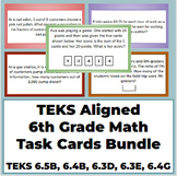 TEKS Aligned 6th Grade Math Task Card Bundle with Exit Tic