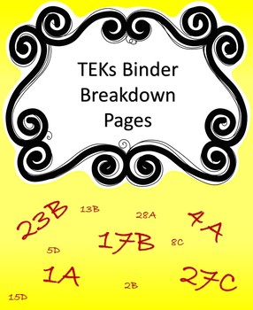 Preview of TEKS Breakdown Sheet