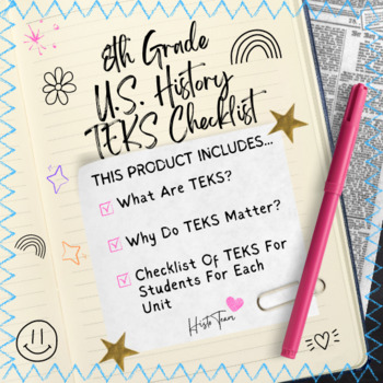 Preview of US History TEKS Checklist for STAAR