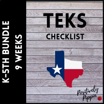 Preview of TEKS Checklist Bundle K-5th Grade (9 Weeks Checks)