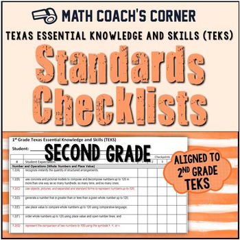 Math TEKS Checklists, 2nd Grade by Math Coach's Corner  TpT