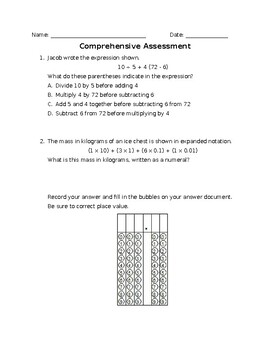 Preview of TEKS Comprehensive Math Assessment