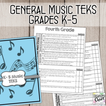 Preview of TEKS General Music Standards for K-5: Planning and Assessment
