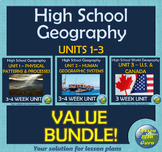 TEKS High School World Geography Units 1 to 3 VALUE BUNDLE
