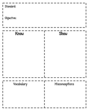 Preview of TEKS Know Show Chart for Lesson Planning