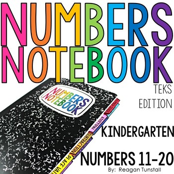 Preview of TEKS Numbers Notebook Numbers 11 to 20 Kindergarten