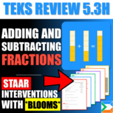TEKS Review 5.3H Fraction Addition and Subtraction | SIGMA