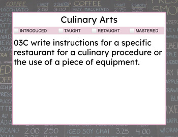 Preview of TEKS SE Cards - Culinary Arts