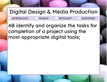 Preview of TEKS SE Cards - Digital Design & Media Production