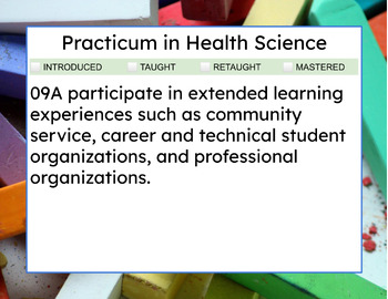 Preview of TEKS SE Cards - Practicum in Health Science