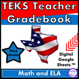 TEKS Teacher Gradebook Third Grade Google Sheets (TM) 