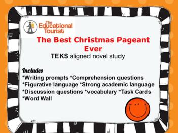 Preview of TEKS aligned Best Christmas Pageant Ever Novel Study