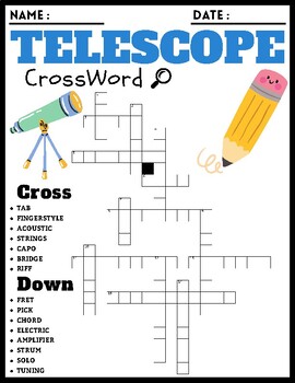 TELESCOPE Crossword Puzzle All About TELESCOPE Crossword Activities