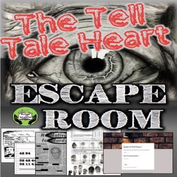Preview of TELL TALE HEART ESCAPE ROOM | DIGITAL & PRINT | EDGAR ALLAN POE l HALLOWEEN