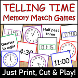 TELLING TIME Memory Game | ¿Qué hora es? Matching Game | E