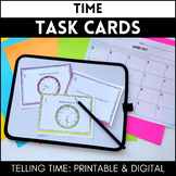 TELLING TIME TASK CARDS - Time Telling Activity - Print & Digital