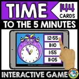 TELLING TIME TO THE NEAREST 5 MINUTES MATCHING BOOM CARDS 