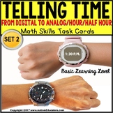 TELLING TIME To The Hour and Half Hour Task Cards “Task Bo