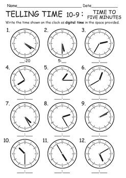 telling time worksheetsprintablesclipart by darren ward tpt