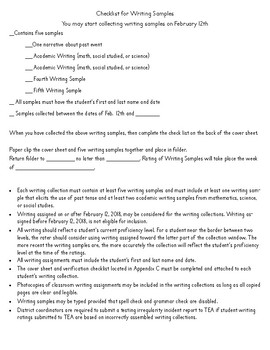types of writing samples