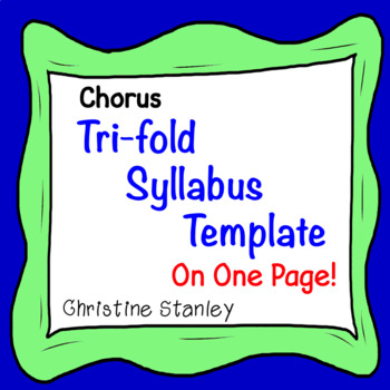 Preview of Chorus Handbook/Syllabus ~ Editable tri-fold Template