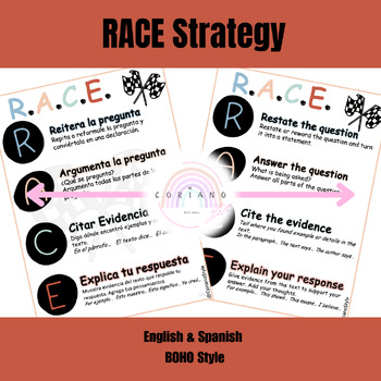 Preview of RACE Strategy Bundle Set-English/Spanish BOHO Style