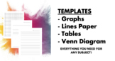 TEMPLATES 23 PGS (Lined Paper,Graph Paper,Venn Diagram, Ta