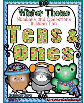 Preview of TEN AND ONES MAT COUNTERS N WORKSHEET WINTER THEME ENVISION