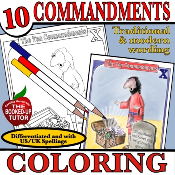 TEN COMMANDMENTS BIBLE COLORING by Catch Up Learning | TpT