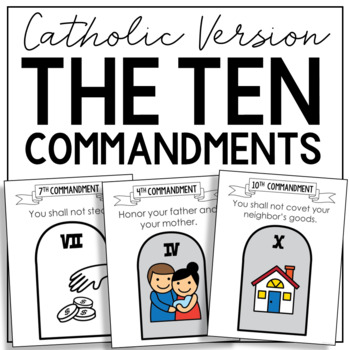 Preview of TEN COMMANDMENTS Catholic Posters | Coloring Pages and Bulletin Board Activity