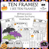 Halloween Ten Frames ● Halloween Activities ● No Prep ●Wor