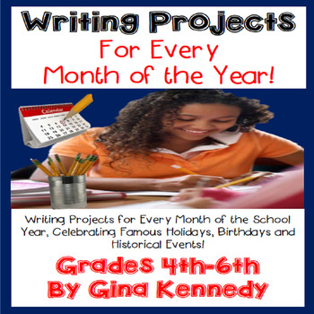 Preview of Monthly Writing Projects "BUNDLE", HOMEWORK for Every Month of the Year!