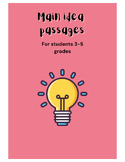 TEN short passages for main idea for GRADES 3-5 students c
