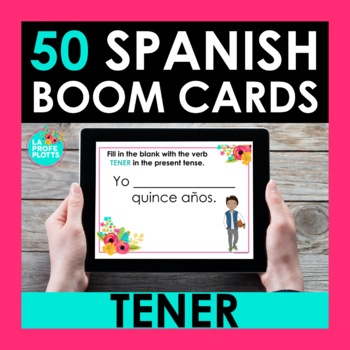 Preview of TENER Spanish BOOM CARDS | Digital Task Cards