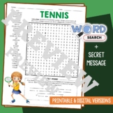 TENNIS Word Search Puzzle Activity Vocabulary Worksheet Se