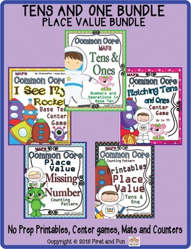 Preview of TENS AND ONES PLACE VALUE BUNDLE COMMON CORE MAFS ENVISION
