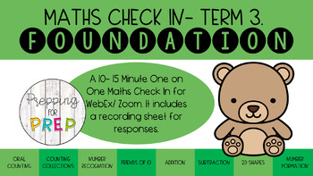 Preview of TERM 3 REMOTE LEARNING MATHS CHECK IN- ONE ON ONE (PREP/ FOUNDATION)