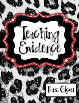 Preview of Teacher Evaluation Evidence Binder - Charlotte Danielson Model - Glitter Leopard