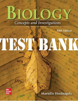 Preview of TEST BANK for Biology: Concepts and Investigations 5th Edition by Mariëlle Hoefn