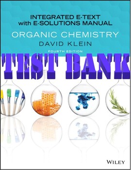 Preview of TEST BANK for Organic Chemistry 4th Edition David Klein. Plus SOLUTIONS MANUAL