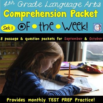 Preview of 4th Grade Comprehension Packets of the Week (AIR test aligned set 1)