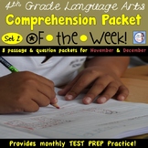 4th Grade Comprehension Packets of the Week (AIR test alig