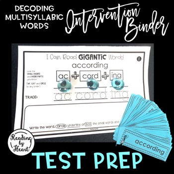 Preview of TEST-PREP INTERVENTION BINDER - Decoding Multisyllabic Test Words