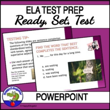 Preview of TEST PREP Language Arts Test Practice Interactive PowerPoint - Easel Assessment