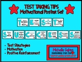 TEST TAKING TIPS Motivational Poster Set - Turquoise with Red
