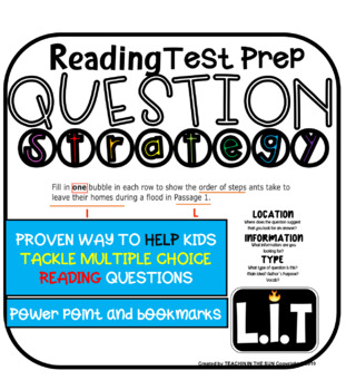 Preview of TEST prep Multiple choice Reading Question Strategy